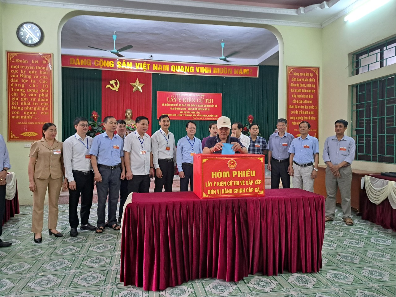 Xã Châu Sơn tổ chức triển khai lấy ý kiến cử tri về nội dung Đề án sắp xếp đơn vị hành chính cấp xã của huyện Ba Vì giai đoạn 2023-2025